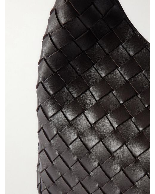 Bottega Veneta Black Campana Small Intrecciato Leather Shoulder Bag