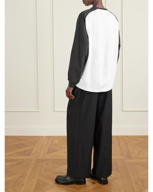 Tibi Black Perfect T Two-Tone Cotton-Jersey T-Shirt