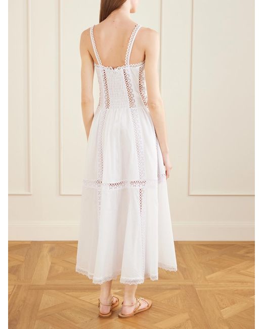 Charo Ruiz White Dafelle Cotton-Blend Maxi Dress
