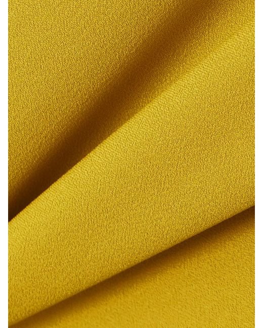 Taller Marmo Yellow Asymmetrische Robe Aus Strukturiertem Cady Mit Raffungen Und Schluppe