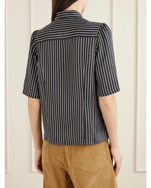 Maria McManus Gray Striped Habotai Blouse