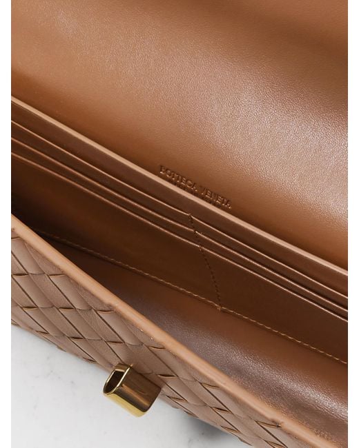 Bottega Veneta Brown Andiamo Long Intrecciato Leather Clutch