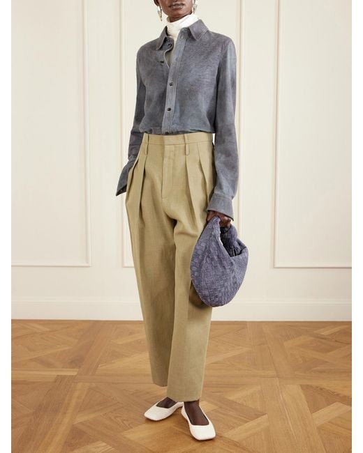 Bottega Veneta Blue Jodie Small Intrecciato Suede Tote