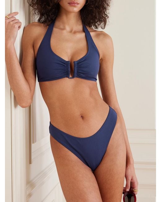 Eres Blue Les Essentiels Dédicace Embellished Triangle Bikini Top