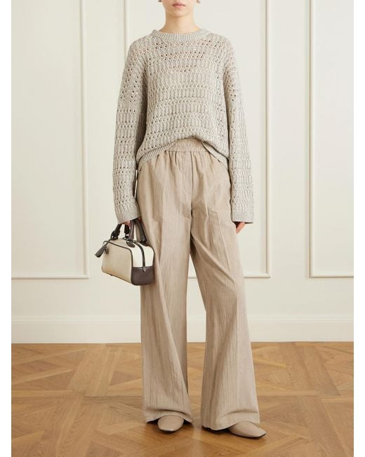 Brunello Cucinelli White Leather Slip-Ons