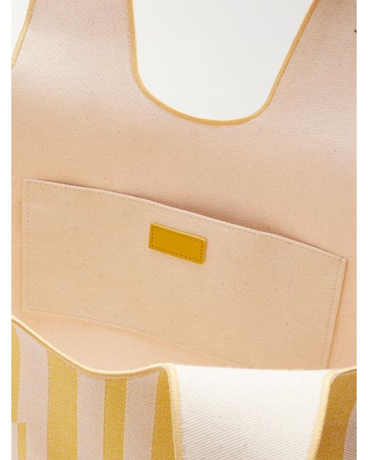 Chloé Yellow Striped Leather-Trimmed Shoulder Bag