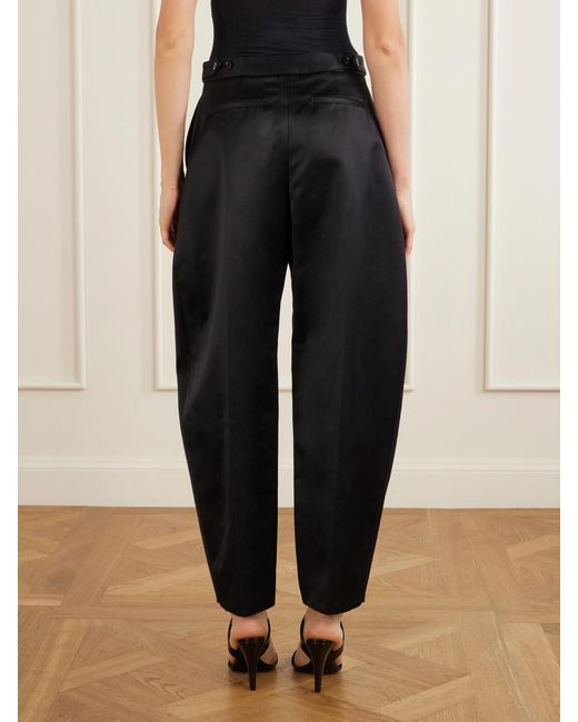 Alaïa Blue Pleated Cotton-Blend Tapered Pants