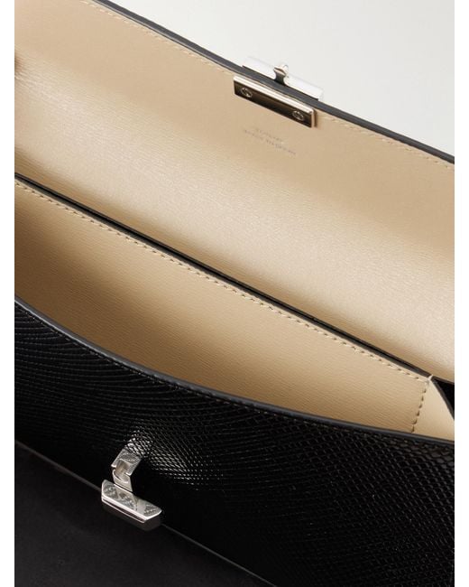 Totême Black T-Lock Patent-Leather Wallet