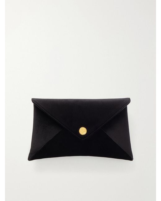 Altuzarra Black Envelope Velvet Clutch