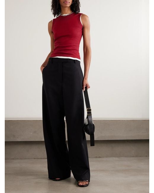 Flore Flore Red Esmé Ribbed Organic Cotton-Jersey Tank