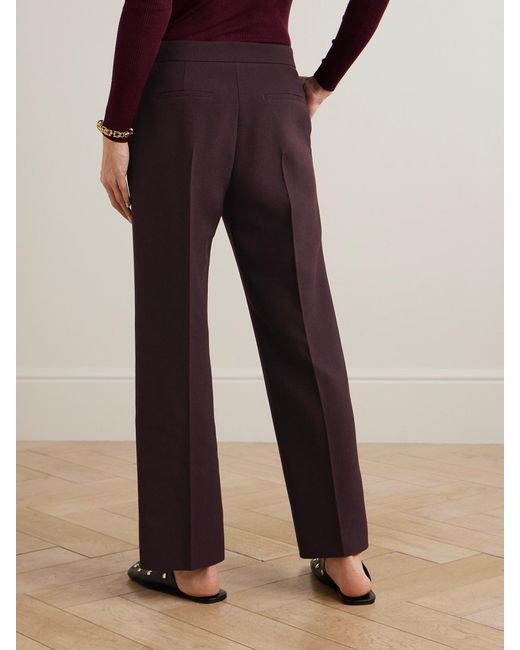 Chloé Purple Wool-Crepe Straight-Leg Pants