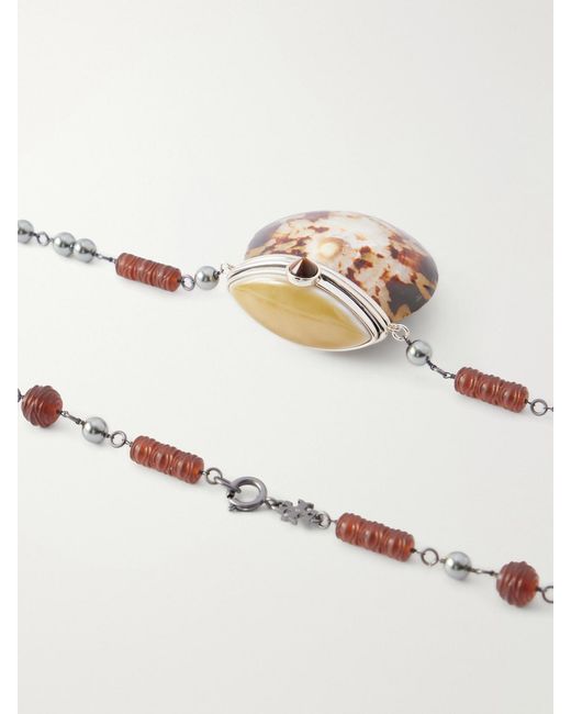 Tory Burch Natural Shell-Tone Beaded Necklace