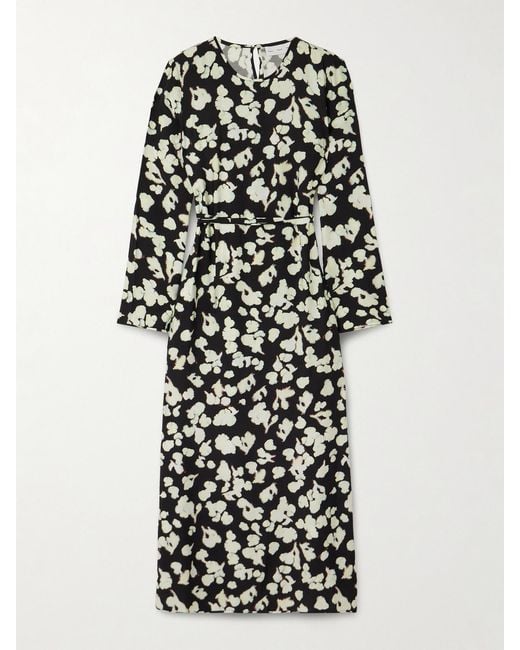 Proenza Schouler White Waverly Floral-Print Belted Jersey Maxi Dress