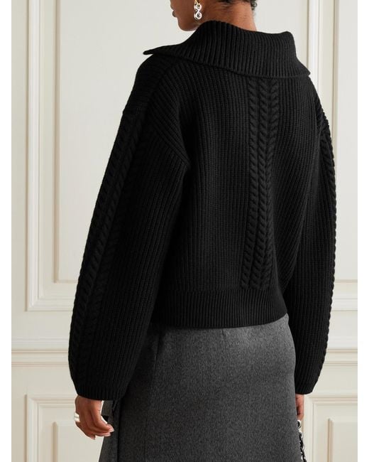 Sa Su Phi Black Cable-Knit Wool And Cashmere-Blend Cardigan