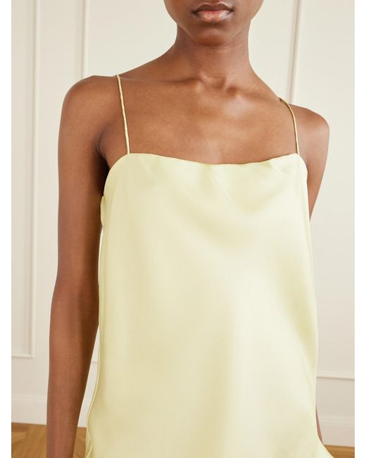 Another Tomorrow Yellow Silk-Twill Camisole
