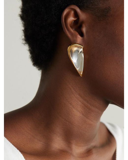 Alaïa White Le Demi-Coeur-Tone Resin Earrings