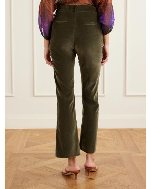 LaDoubleJ Green Velvet Straight-Leg Pants