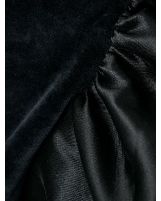 D'Estree Black Suzanne Midikleid Aus Samt Aus Einer Baumwollmischung Mit Faille-Besätzen