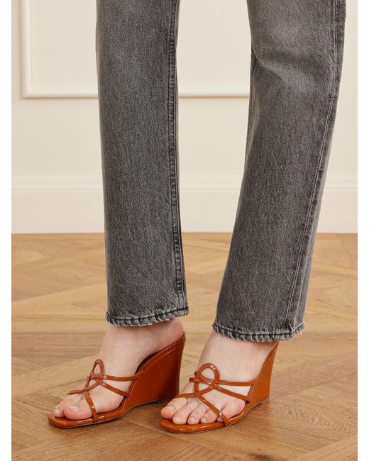 Maryam Nassir Zadeh Brown 70 Opera Leather Wedge Sandals