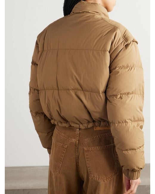 Moncler Natural Selle Cropped Quilted-Shell Down Jacket