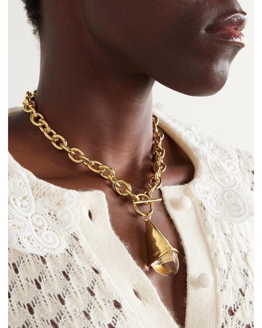 Chloé White Tone And Resin Necklace