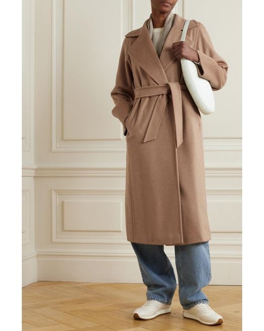 Max Mara Natural Madame 101801 Icon Double-breasted Wool And Cashmere-blend Coat