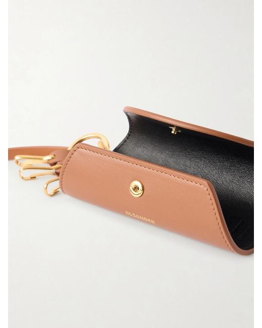 Jil Sander Brown Leather Keychain