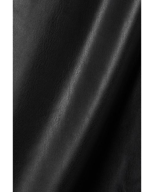 Proenza Schouler Black Ester Pleated Vegan Leather Midi Dress