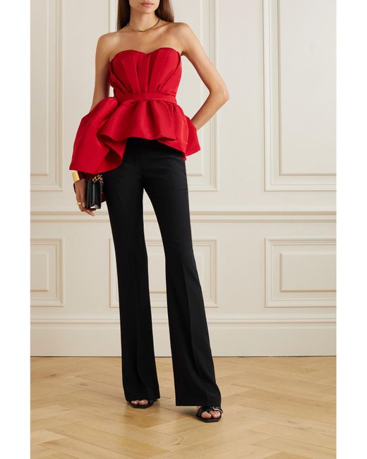 Alexander McQueen Black Bootcut-Hose Aus Crêpe