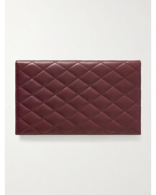 Saint Laurent Purple Paris Matelassé Leather Pouch