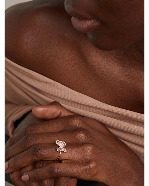 De Beers London Natural Portraits Of Nature Butterfly 18-Karat Rose Diamond Ring