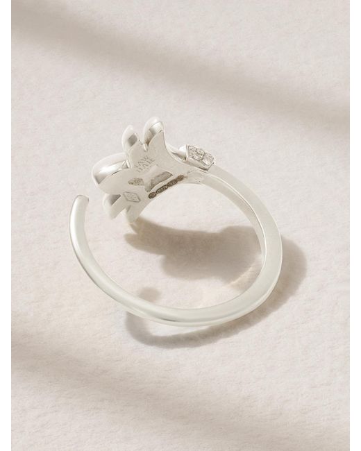 L'Atelier Nawbar Natural Mini Psychedeliah Vine 18-Karat, Mother-Of-Pearl And Diamond Ring