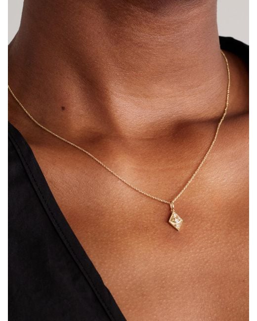 Sydney Evan Natural Ace Of Diamonds 14-Karat Diamond Necklace
