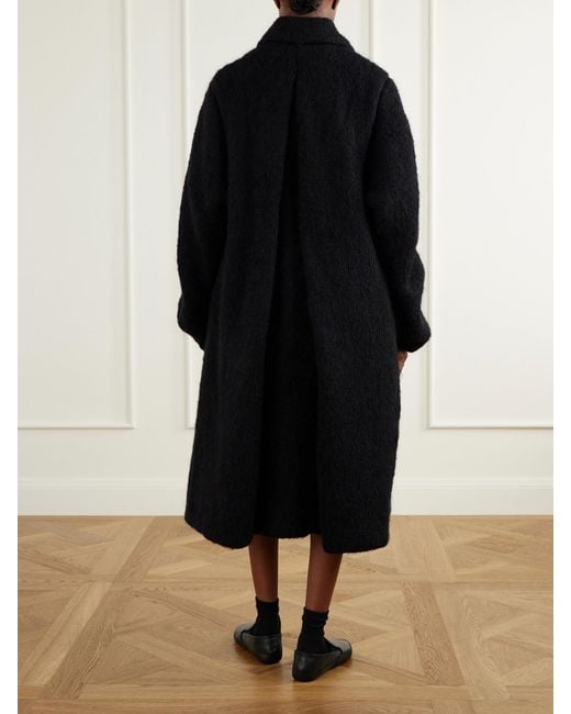 PAULINE DUJANCOURT Blue Annie Chiffon-Trimmed Alpaca-Blend Coat