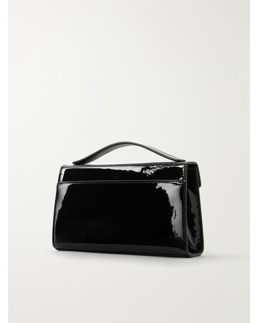 Aquazzura Black Alex Patent-Leather Clutch