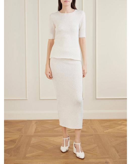 Gabriela Hearst Natural Valentia Knitted Silk T-Shirt