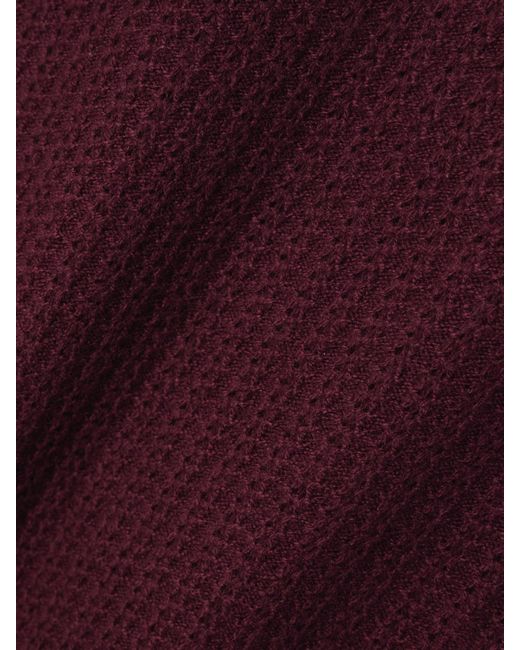 FRAME Red Pointelle-Knit Cashmere Sweater