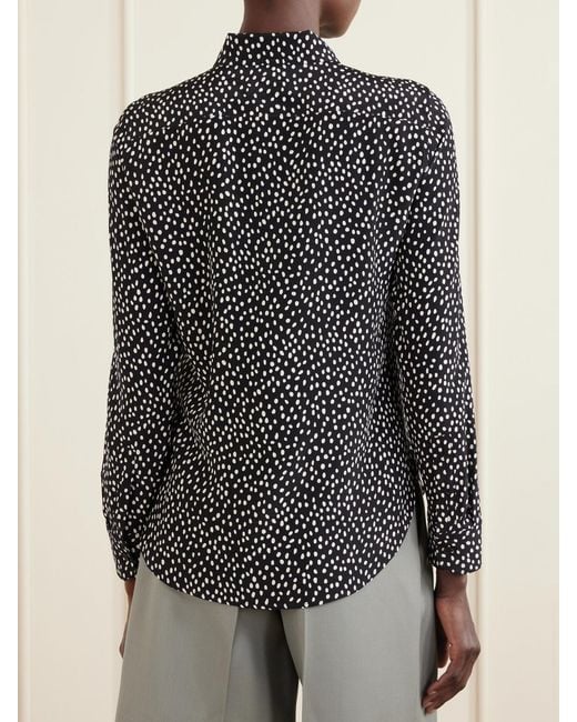 Nili Lotan Black Gaia Silk Crepe De Chine Shirt