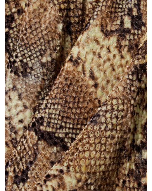 Isabel Marant Natural Clem Asymmetric Snake-Print Devoré Silk-Blend Mini Skirt