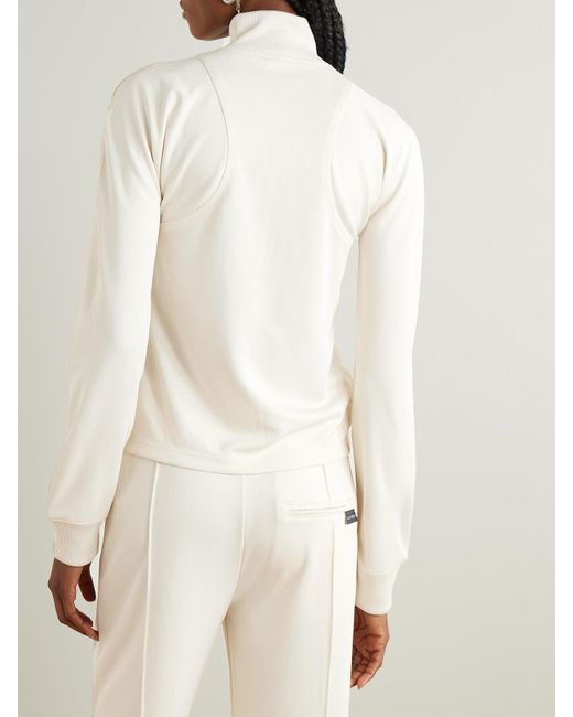 Courreges White Interlock Trainingsjacke Aus Jersey Mit Applikationen