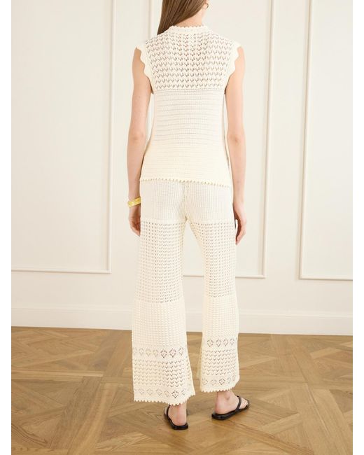 Eres Natural Aurora Crochet-Knit Top