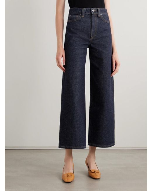 Khaite Blue Delina High-Rise Straight-Leg Jeans