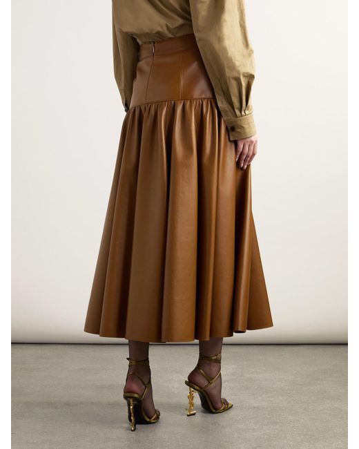 Saint Laurent Brown Midirock Aus Leder