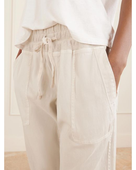 James Perse White Cotton Tapered Pants