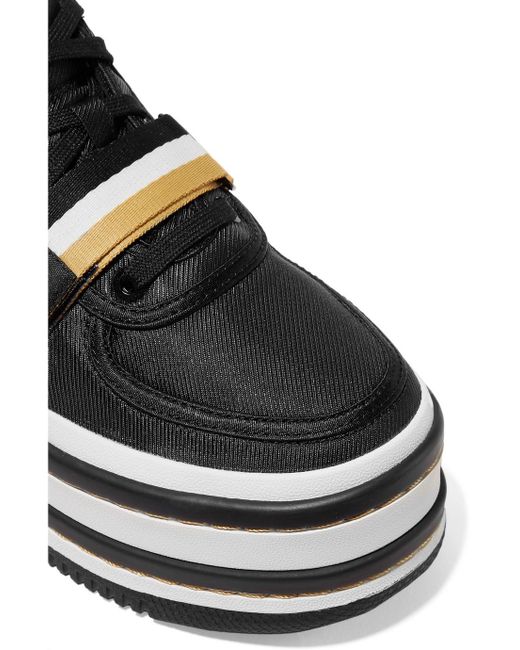 Nike Vandal 2k Metallic Faux Leather-trimmed Faille Platform Sneakers in  Black | Lyst
