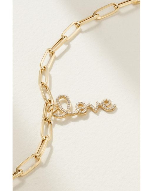 Sydney Evan Natural Medium Love 14-Karat Diamond Bracelet