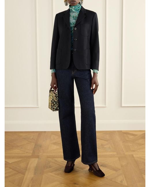 Dries Van Noten Black Wool-Crepe Blazer