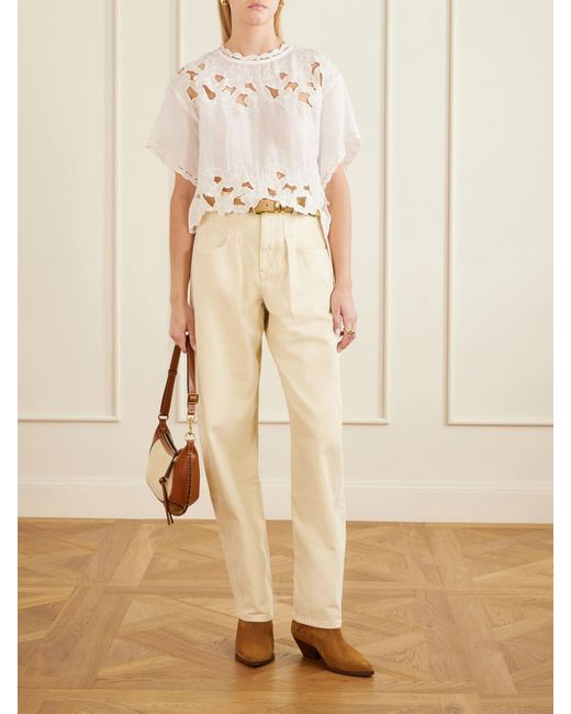 Isabel Marant Natural Lisha Wide-Leg Jeans