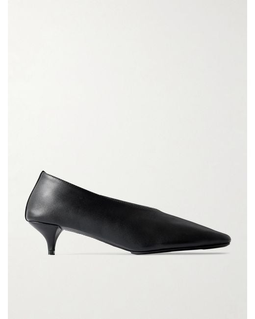 St. Agni Black Soft Glove Leather Pumps
