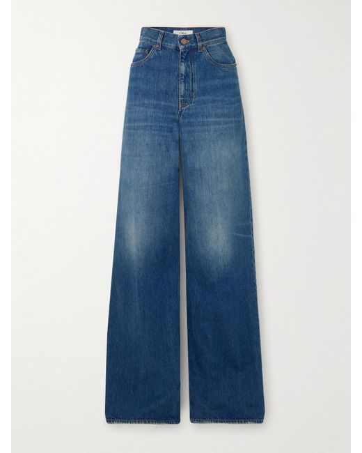 Chloé Blue Hoch Sitzende Jeans Mit Weitem Bein